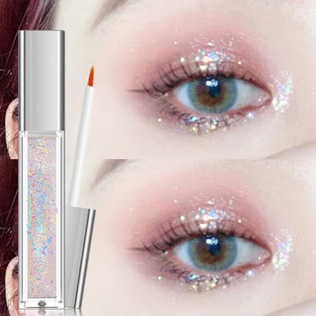 10 Farba Diamond Eye Shadow Nahé Kovovým Leskom Lesk Lesk Jednej Kvapaliny Eyeshadow Make-Up Pigment Accessorices Krása Kozmetika