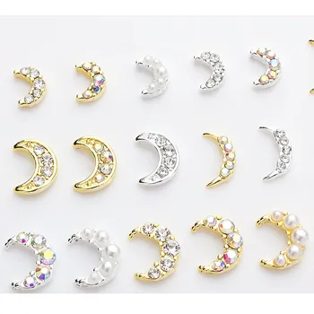 10pcs Mesiac Obdĺžnik Crystal Kamienkami Pearl Kamienkami Nail Art Flatback Lesk Nechtov Ongles Nailart Charms Príslušenstvo Šperky