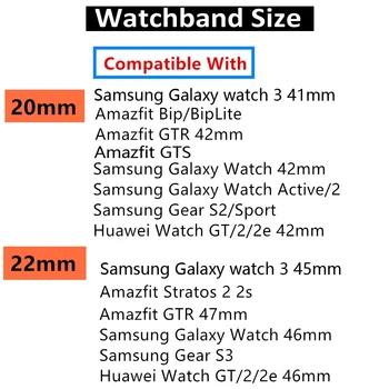 20 mm/22mm Pletená Sólo Slučky Pásmo pre Samsung Galaxy sledujte 3/46 mm/42mm/active 2/Výstroj S3 náramok Huawei sledovať GT/2/2e/Pro popruh