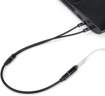 3,5 mm 4 Pin Female na jednotky 2x3.5mm, 3 Pin Male Slúchadlá Converter Hlavu Audio Splitter Y Kábel Adaptéra, 0,3 M 1 METROV (Black)