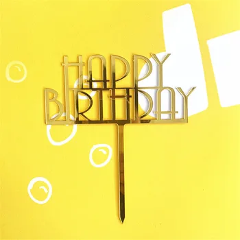 4 farebné Happy Birthday Cake Vňaťou Akryl List Tortu Top Vlajka Dekorácie pre Chlapca, Dievča Narodeninovej oslavy Svadby Dodávky