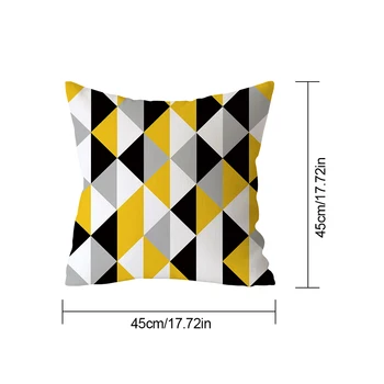 45*45 CM Nordic Geometrické Žltá Šedá Zodpovedajúce Vankúš Domáce Dekorácie Polyester obliečka na Vankúš