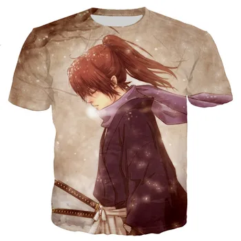 Anime Ruróni Kenšin 3D Vytlačené T-shirts Muži/ženy 2021 Nové Módne Pohode Unisex Ležérny Štýl T-shirt Streetwear