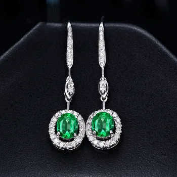 BLACK ANGEL Luxusné Emerald Ruby, Sapphire Ružový Turmalín Kamene, 925 Silver Dlhé Náušnice Kvapka Pre Ženy Módne Šperky Dary