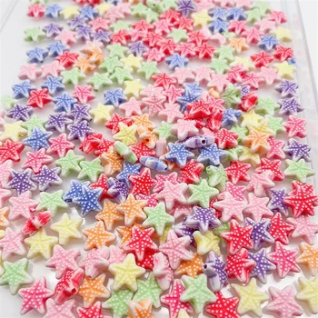 Farebné Tichom Hviezdice Akryl Dištančné Korálky Päť-Špicaté Hviezdy Rainbow Farebné Korálky Pre Šperky, Takže DIY Náramok Náhrdelník
