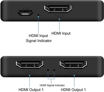 Navceker HDMI Splitter 1x2 1080P 4K HDMI Splitter 1 do 2 z 2 Port HDMI Zosilňovač Kábel HDMI Splitter 2.0 Pre HDTV PS4 PS5 Xbox