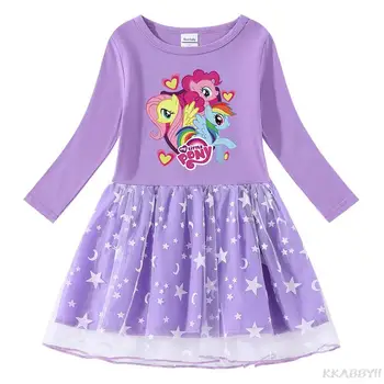 Nové Jarné a Jesenné cartoon Môj Malý Pony Dress deti, dievčatá módne oka princezná šaty