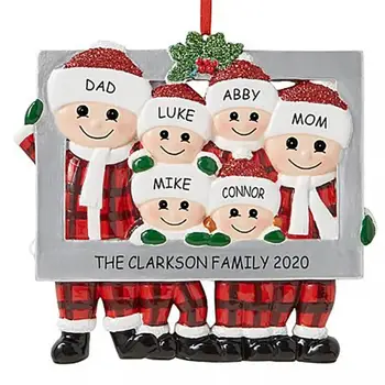 Rodina Vianoce Prívesok Ornament DIY Dekor Darček Personalizované 2021 Rodinné Vianočné Snehuliak Dekorácie, Ozdoby na Vianočný Darček