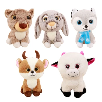 Roztomilé plyšové hračky pre deti super cute pet malé cartoon vankúš mini pes, králik bull ovce bábika