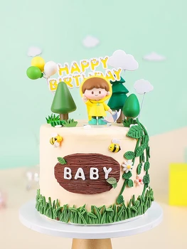 Strom Bee Balón Dáždnik Chlapec Mäkké Keramiky Happy Birthday Cake Vňaťou Dieťa Narodeninovej Party Loveliness Baby Sprcha Dekorácie