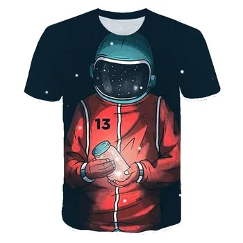 V lete 4-13Y Deti Móda 3D Tričko Ice Cream Planéty Astronaut Mesiac, Galaxy Zábavné Vytlačiť T-Shirt Pre Chlapcov Dievča Deti Oblečenie