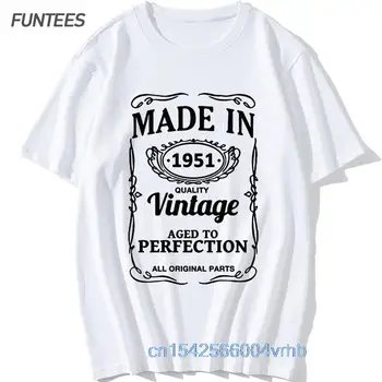 Vyrobené v roku 1951 Narodeniny Tričko Bavlna Vintage Narodil V roku 1951 O-Krku Dizajn T-Shirts Všetky Originálne Diely Darček Topy Čaj