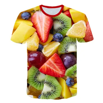 Človeka T-shirt 3D Tlač-Krátke Rukávy T-Shirt Ovocie Mužov Roztomilý Strawberry Letné Oblečenie Bunda
