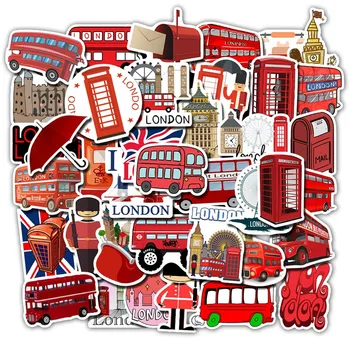 10/50Pcs Pack Cartoon London Red Bus Samolepky Pre Deti Skateboard Notebook, Telefón, Gitara, Bicykel, kancelárske potreby Detí obtlačky Hračka