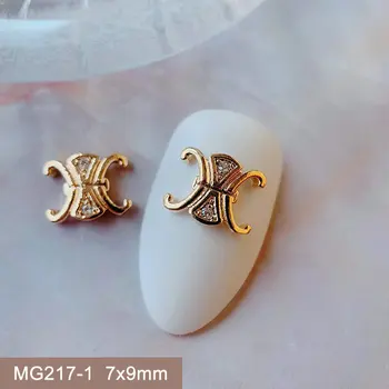 10pcs/veľa MG217 Luxusné Japonský Zliatiny Zirkón Kryštály Kamienkami Šperky Nail Art Dekorácie Nechtov Príslušenstvo Charms Dodávky