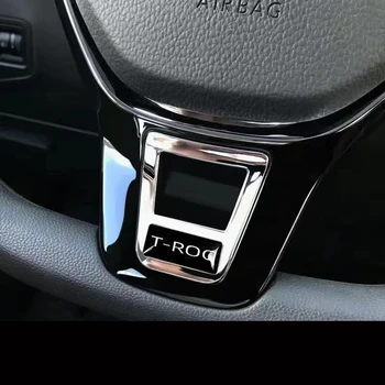 1pcs ABS Volant Nálepky Odznak Znak Pre Volkswagen VW T-ROC r TROC R 2017 2018 2019 2020 2016 Príslušenstvo Auto Styling