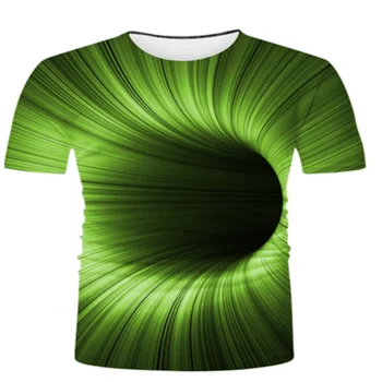 2021 nové trojrozmerné otáčanie pánske T-shirt letné módy-krátke rukávy 3D kolo krku top vizuálny trojrozmerný tričko