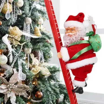 2021 Nový Rok Vianočné Elektrické Santa Claus Lezenie Rebríky Vianočné Dekorácie Vianočný Strom Dekorácie Deti Hračka Darček