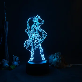 3D Tartaglia Obrázok Genshin Vplyv Svetla Led Nočné Lampy Hra Svetlá pre Spálňa Decor Osvetlenie Nočné Svietidlá Deti Darček