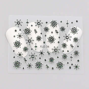 3PC/3D na Nechty, Nálepky Jazdca Odtlačkový Vianočný Stromček Snowflake Lesk Nálepky Na Nechty, Nechty, Nálepky Dekorácie Manikúra