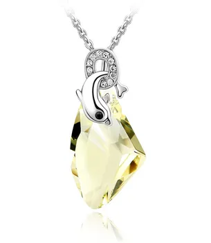 AAAA+ kvalitné Crystal Dolphin Prívesok Náhrdelník módne šperky dropshipping kúzlo milovníkov dievča, darček k narodeninám strany lete svadbu