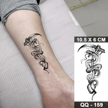 Black Dočasné Tetovanie Nálepky Prenos Had, Drak Kríž Zápästie, Členok Realistické Tetovanie Body Art Falošné Tetovanie V Pohode Muži Ženy