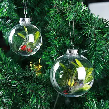 Dropshipping!Vianočné Transparentné Plastové Guľôčkové Baubles Vianočný Stromček Visí Ozdoby DIY Dekorácie, Ozdoby Módne New2021