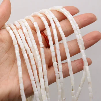Jemné Prírodné Shell Perly Biele Valcové Seashell Scatter Korálky pre Šperky, Takže DIY Náramok, Náhrdelník Darčeky pre ženy