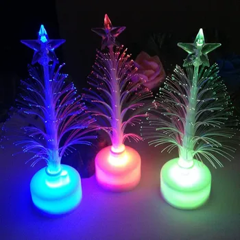 Kreatívne LED Svietiace Vianočný Strom Dekorácie Farebné Farby-zmena Vlákniny Strom Vianočné Darčeky Deťom Vianočné Hračky 1pc