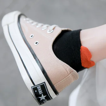 Letné kawaii Žena Ponožky Japonský Trend In Love Dizajn Radi Zábavné Čln Ponožky Pár Plytké Úst Neviditeľné Roztomilý Bavlnené Ponožky