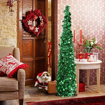 OurWarm Bling Flitrami Vianočný Stromček 150 cm Umelé Pozlátko Pop-Up Vianoce, Nový Rok, Dekorácie, Vianočné Dekorácie pre Domov
