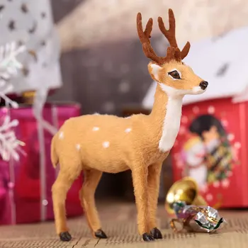 Simulované Vianoce Elk Státie s Antler Bábika Simulácia ELK Jeleň Shop Nový Rok Plyšové Plastové Vianočný Sob Party Decor