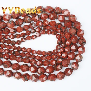 Tvárou Sezamový Červená Jaspers Perly Prírodné Červené Jaspers Kameň 6-10 mm Voľné Charms Korálky Pre Šperky, Takže DIY Náramok 15