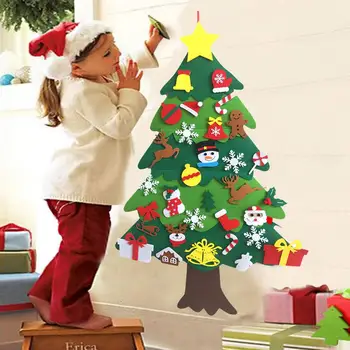 Urob si sám Cítil Vianočný Stromček Roztomilý Snehuliak Santa Claus, Vianočné Závesné Ozdoby Na Nový Rok, Vianoce Domov Stenu Decor Deti Hračka Dary
