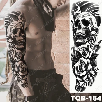 Veľké Arm Tattoo Rukáv Had Sova Medveď Maori Nepremokavé Dočasné Tatto Nálepky Lebky Totem Body Art Full Falošné Tetovanie Ženy Muži